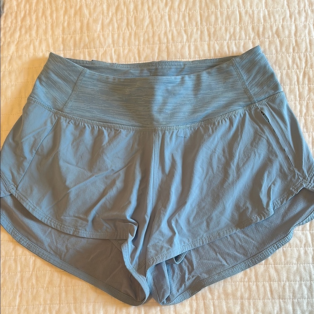 Outdoor Voices Blue Athletic Shorts with Moisture-Wicking Fabric